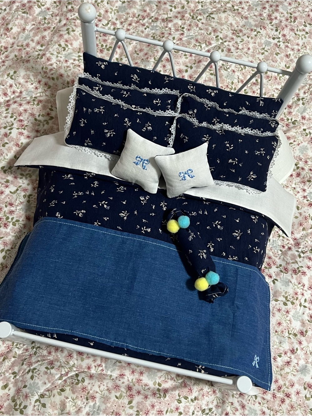 Miniature Bedding Set BJD 1/6 Scale, Barbie, Yosd, Blythe Handmade